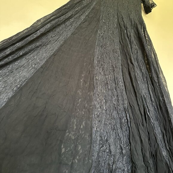 Vintage Black Lace Maxi Dress Women S Whimsigoth Victorian Witchy Gothic Vampire - Picture 8 of 8